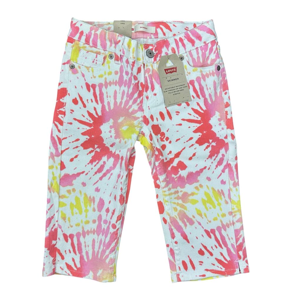 Levi's Girls' Denim Skimmer Shorts White Sunrise Stretch Waist Girls Size 8